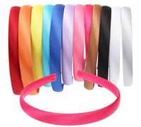 TOYANDONA 12 Diademas Lisas para Bricolaje, Aro de Pelo sin Dientes de 1.5 Cm, Cubiertas de Tela en Colores Surtidos, Accesorios DIY para Mujer y Niña, Materiales para Hacer Color Aleatorio