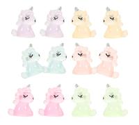 TOYANDONA 12 Piezas Adornos Brillantes la Oscuridad Figuras de Animales Unicornio Decoración Pequeña para Coche DIY Color Aleatorio