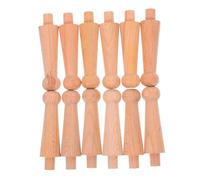 TOYANDONA 12 Piezas Balaustres de Madera Maciza sin Pintar Pilares Decorativos con Tallado Europeo Detallado para Muebles Rústicos Estantes de Vino y Armarios de Cocina Clásica para