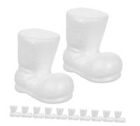 TOYANDONA 12 Piezas Botas Navideñas de Espuma Poliestireno para Manualidades DIY Decoración Festiva Reutilizable para Educación Preescolar y Adornos
