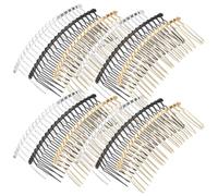 TOYANDONA 12 Piezas Horquillas para Peinar el Cabello Peinetas de Alambre Metálico de 20 Dientes 7,5x3,5cm, Diseño Liso, Ajuste Seguro, Portátiles, para Mujer, Uso Diario y Viaje