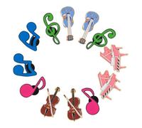 TOYANDONA 12 Piezas Pines Creativos Piano Guitarra Violonchelo Notas Musicales Enamel para Ropa Mochilas Eventos Escolares Viajes