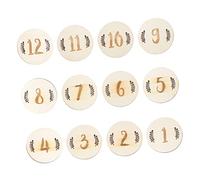 TOYANDONA 12 Piezas tarjetas de cumpleaños infantiles Tarjetas mensuales de bebé Tarjetas de cumpleaños de bebé sesión de fotos de recién nacido meses de bebe tarjetas de recién nacido Bambú