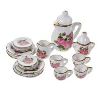 TOYANDONA 12 Tetera y Tazas Miniatura Decorativas Accesorios para Decoración Realista de Casas Pequeñas
