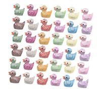 TOYANDONA 120 Piezas Mini Patito de Resina Brillante para Decoración de Casa de Muñecas Acuarios y Accesorios Coloridos para Micro y Manualidades
