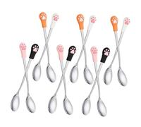 TOYANDONA 12piezas Cucharas para Comida de Mascotas Cuchara de Inoxidable Diseño de Garra de Gato para Alimentar Mascotas Casa