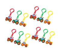 TOYANDONA 12piezas Llaveros De Vehículos De Construcción Tractor y Excavadora con Clip De Langosta para Premios Escolares y De Fiesta De Cumpleaños Infantil