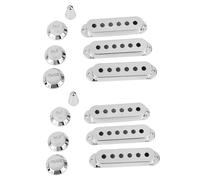 TOYANDONA 14piezas Cubiertas y Perillas De Pickup De Guitarra Cromadas Para Pastillas De Bobina Simple y Accesorios De Guitarra Eléctrica