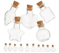 TOYANDONA 15 piezas Botellas Pequeñas de Vidrio con Corcho Multifunción para Deseos Miniaturas Decorativas para Manualidades y Regalos Sellado Seguro para Colgantes y Decoración