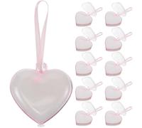 TOYANDONA 15 Piezas Cajas de Plástico Semitransparentes Forma de Corazón Rellenable para Decoraciones Románticas en Bodas y San Valentín, Color Rosa Elegante y Diseño