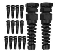 TOYANDONA 15 Piezas Conector de Cable Resistente a Torsión de Nailon Negro para Cables de 3-6.5mm, Protector Manguito Integrado para Entornos Exteriores y Líneas Industriales