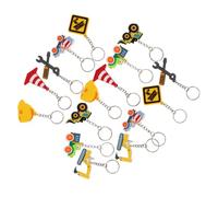 TOYANDONA 16 Piezas Llaveros para Tema Construcción Colgantes de PVC con Camión Cemento Bulldozer Excavadora y Tractor Decoración para Fiesta Infantil y Shower