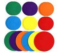 TOYANDONA 18 Piezas Conjunto de Discos Marcadores Planos para Entrenamiento de Fútbol Colores Brillantes Rojo Azul Verde Naranja Marcadores de Suelo para Agilidad Resistentes y Apilables
