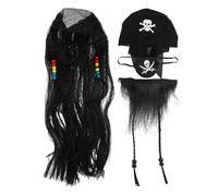 TOYANDONA 1juego Conjunto De Peluca De Pirata y Para Accesorios De Disfraz Para Halloween y Cosplay Barba y Peluca De Trenzas