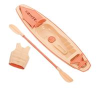 TOYANDONA 1juego De Canoe De Plástico Realista con Remo y Chalecos Decoración De Mesa para Interiores y Exteriores Juguetes De Barco para Shower y Decoración De Habitaciones