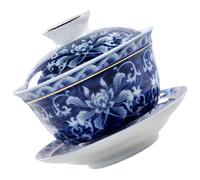 TOYANDONA 1juego Taza de Té Estilo Chino con Tapa y Platillo Cerámico Diseño Decorativo para Ceremonia de Kung Fu Retiene Calor y Protege contra Polvo Práctico para Infusiones Tradicionales