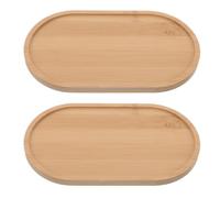 TOYANDONA 2 bandejas ovaladas de bambú para Servir, Bandeja de Madera para | Tabla para embutidos, bandeja dispensadora, soportes de cocina para postres, aperitivos, frutas, organizador de bañera,