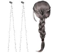 TOYANDONA 2 Cadenas el Cabello con Diseño de Figura de Aleación Plateada, Accesorios para Extensiones de Cabello Fáciles de Usar con Efecto Decorativo Ideal para Mujeres