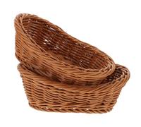 TOYANDONA 2 Cestas de Plástico Marrón Reutilizables para Almacenamiento de Frutas y Frutos Secos, Ideales para Cocina y Eventos Variados