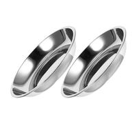 TOYANDONA 2 Cuencos de Acero Inoxidable para Perros y Gatos, Tazones Sencillos y Resistentes para Comida y Agua, Cuencos Planos Fáciles de Limpiar para Mascotas