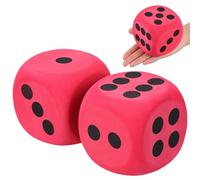 TOYANDONA 2 Dados de Espuma Eva - 3,15" Dados Grandes Y Ligeros de Eva, Gigantes Suaves para Divertirse en Fiestas, Accesorio para Juegos de Mesa en Interiores Y Exteriores (Rojo)