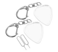 TOYANDONA 2 Juegos Cajas Transparentes para Púa de Guitarra con Llavero Portátil Estuche Plástico Estándar con Abridor para Organización y Protección de Púas