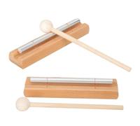 TOYANDONA 2 juegos Campanas de Mano para Meditación Instrumento de Percusión de Madera Campana Musical Afinada para Aulas y Yoga Herramienta Práctica para Mindfulness y Relajación