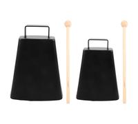 TOYANDONA 2 Juegos Campanas de Vaca Metálicas para Percusión para Eventos Deportivos Bodas y Conjuntos de Batería Estilo Clásico Negro Sonido Diverso y Estimulación Musical