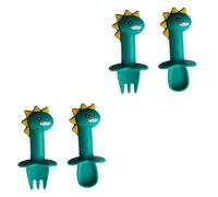 TOYANDONA 2 Juegos complemento alimenticio cuchara y tenedor traje de niños traje infantil mostrada cucharas y tenedor de silicona vajillas para Dibujos animados tenedor para niños