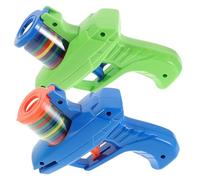 TOYANDONA 2 Juegos de lanzadores de Discos de Espuma para niños, Juego Seguro con Lanzador y Discos voladores, Juguete Interactivo para Exteriores para niños y niñas.