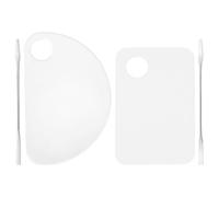 TOYANDONA 2 Juegos de Paletas de Maquillaje Transparentes Acrílicas 4 Piezas con Paleta Semicircular sin Grabado Bandejas Ligeras para Mezclar Maquillaje Profesional y Arte de Uñas