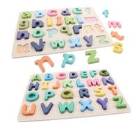 TOYANDONA 2 Juegos Puzzle Educativo para Niñas Letras del Alfabeto Inglés Juguete Didáctico para Desarrollo Cognitivo y Coordinación Mano para Educación Temprana