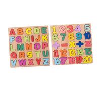 TOYANDONA 2 Juegos Puzzles Educativos de Madera para Juego de y Letras Juguetes Didácticos para Aprendizaje Estimula la Creatividad Pensamiento Visual