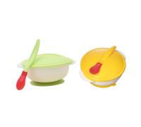 TOYANDONA 2 Juegos tazón de succión de bebé vajilla ventosa para niños pequeños tazón de bebé Set de tazones para bebé conjunto bebe cuenco para niños pequeños antideslizante colocar cuchara