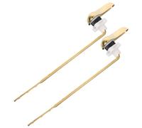 TOYANDONA 2 manijas de inodoro de montaje frontal, palanca de descarga | Brazo de latón macizo pulido color dorado, fácil de instalar, ideal para mejorar el baño y compatible con la mayoría de