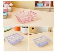 TOYANDONA 2 mini cestas de comestibles: cesta de compras de juguete - Organizador de comestibles de alambre para niños con asas - Pequeño contenedor organizador para juegos de simulación, juguetes de