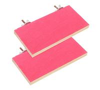 TOYANDONA 2 Piezas Accesorios De Plataforma De Mascotas Pequeño Pájaros Loros para Perca De Arena De Loro Periquitos De Percha De Loro Anidando Aterrizaje Rosa De Madera