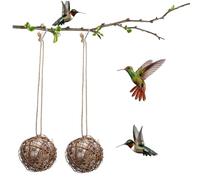 TOYANDONA 2 Piezas Bolas de Mimbre para pájaro Bolas de ratán para pájaros Loros Loro Juguetes pájaro Periquito Juguetes Juguete de Pelota de pájaro Juguetes para Masticar para Loro Rota