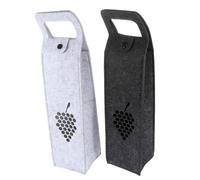 TOYANDONA 2 piezas Bolsas Portabotellas de Vino Fieltro Gris y Oscuro Reutilizables Multipropósito con Cierre de Botón para Regalo y Almacenamiento Práctico