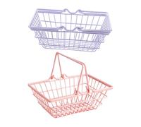 TOYANDONA 2 Piezas Cesta de Compras para Pequeña Cesta de Compras Mini de comestibles de Juguete Mini Basquet de de pequeña de supermercado Planchar