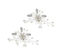 TOYANDONA 2 piezas Clips de Zapatos con Perlas y Cristales Brillantes Decoración Elegante para Mujer Hebillas para Bodas Accesorios Removibles para Calzado Femenino Diseño Plateado Chic