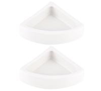 TOYANDONA 2 Piezas Cuenco de Cerámica Blanco para Reptiles y Lagartijas, Comedero Triangular Seguro y Fácil de Limpiar para Alimentación Diaria