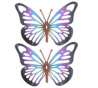 TOYANDONA 2 Piezas Decoración de Mariposas de Metal para Pared, 24 Cm, Color Vibrante, Adornos Colgantes para Jardín, Patio, Vallas y Exteriores, Decoración de Pared Resistente al Clima