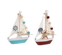 TOYANDONA 2 Piezas Figuras Barco Vela Madera Retro Decoración Náutica Mesa Hogar Oficina Colección