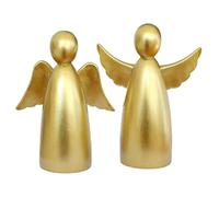 TOYANDONA 2 Piezas Figuras de Ángel Dorado de Resina Estatua de Querubín Resistente la Degradación para Decoración de Mesa Estantería y Centro de Mesa Navideño