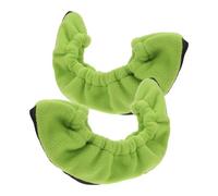 TOYANDONA 2 Piezas Funda Protectora para Cuchillas de Patines de Hielo en Forro Polar Verde, Ajuste Ceñido y Cobertura Total para Entrenamiento de Patinaje Artístico y Hockey