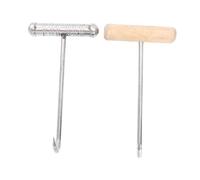 TOYANDONA 2 piezas Gancho para Carne con Mango T de Acero Duradero y Mango de Madera Herramienta Práctica para Carnicerías Restaurantes y Barbacoas