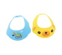 TOYANDONA 2 Piezas Gorros de Baño para Niña Ajustables Sombreros de Ducha Impermeables para Protección de Ojos y Orejas Diseño Infantil con Perro Amarillo y Excavadora Azul