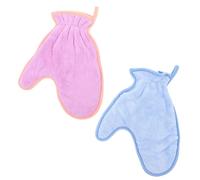 TOYANDONA 2 Piezas Guantes Toalla Absorbentes para Mascotas Secado Rápido para Perros y Gatos Paños Suaves Reutilizables para Baño y Secado de Pelo