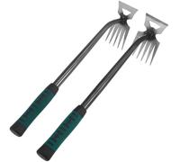TOYANDONA 2 Piezas Herramienta para Desherbar y Ligera de Acero para Jardín y Agricultura, Extractor Manual de Malas Hierbas Portátil para Huerto y Hogar